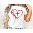 thumbnail image 2 of Christian Faith Inspirational Church Tshirt Blessed Heart Gift for Religious Men Women Kids Boys Girls T-Shirt, 2 of 10