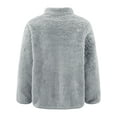 thumbnail image 2 of inhzoy Kids Girls Boys Fleece Jacket Coat Full-Zip Sweatshirt Casaul Tops Winter Warm Outerwear Grey 2-3, 2 of 6
