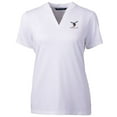 thumbnail image 2 of Women's Cutter & Buck White Delaware State Hornets Forge Blade V-Neck Top, 2 of 3