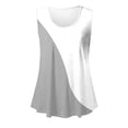 thumbnail image 4 of Timegard Womens Tank Top U Neck Sleeveless Ruched Dressy Casual Tunic Top Color Block Ruffle Tee Comfy, 4 of 6