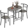 thumbnail image 1 of HOMCOM 3-Piece Dining Table Set, Kitchen Table and 2 Chairs with Shelf, 1 of 10