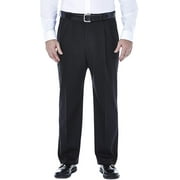 Haggar Mens Big and Tall Bt Premium No Iron Classic Fit Expandable Waist Pleat Front