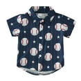 thumbnail image 1 of Gibobby Blusas Para Niños Elegantes Camiseta de manga corta con estampado de béisbol de animados para niños pequeños(Azul marino, 3-4 Años), 1 of 5