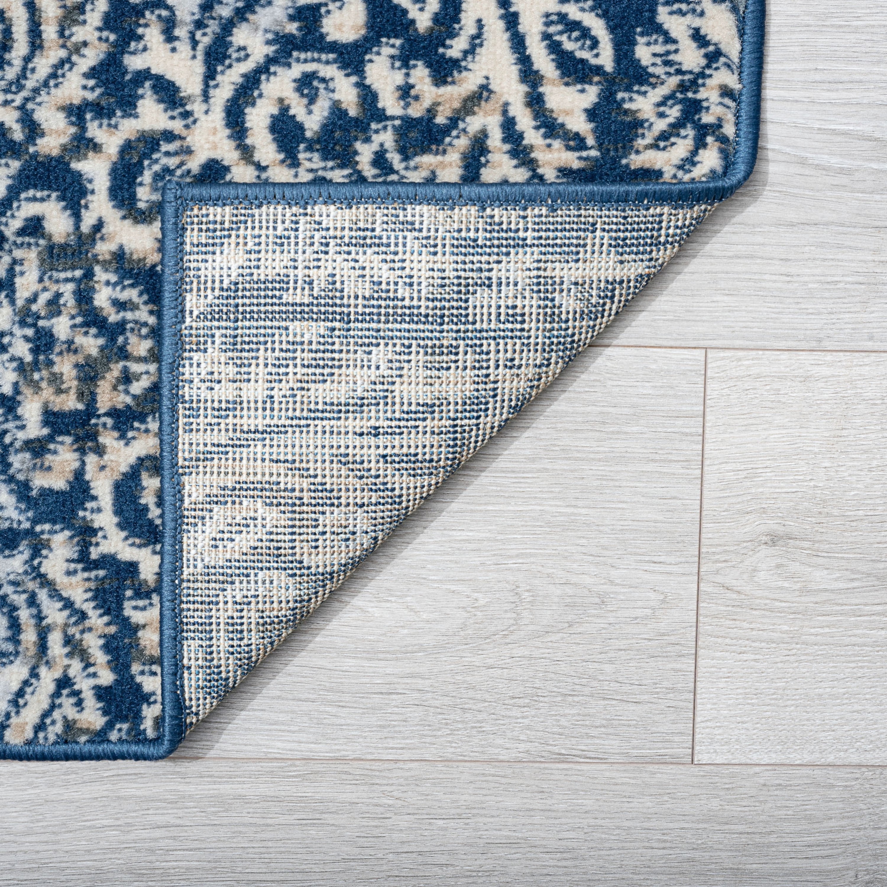 Madison Traditional 5' x 7' Dark Blue Polypropylene Indoor Area Rug