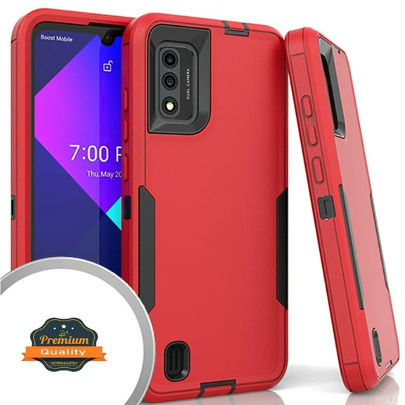 for Wiko Ride 3 Slim Hybrid Shockproof Silicone Rubber TPU   Hard PC Heavy Duty Hard Three Layer Full Body Protection Cover ,Xpm Phone Case [Red Black]
