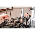 thumbnail image 5 of JC MAN Makeup Organizer Glass Large 4 Tier Brass Metal Cosmetic Storage Cube for Makeup, Brushes, Perfumes, Skincare (Trapezoid), 5 of 7