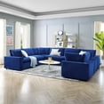 thumbnail image 1 of Modway Commix Down Filled Overstuffed Performance Velvet 8-Piece Sectional Sofa in Navy, 1 of 10