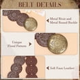 thumbnail image 7 of Monebena Western Belts for Women Wide Hollow Disc Leather Belt Cowgirl Waist Belt for Jeans Dresses with Metal Buckle, 7 of 7