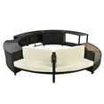 thumbnail image 2 of Harper & Bright Designs Spa Surround Spa Frame Patio Rattan Sofa Set with Storage Spaces, Mini Sofa and Comfortable Cushion for Free Combination, Cream, 2 of 21
