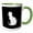 Green/White, variant on 3drose, Minimalistic White Cat Silhouette Vector Art, 11oz Magic Transforming Mug
