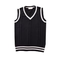 thumbnail image 5 of Suéter de uniforme escolar estilo universitario con cuello en V para hombres y mujeres, chaleco de color torcido, suéter de uniforme escolar, 5 of 5