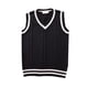 thumbnail image 3 of Suéter de uniforme escolar estilo universitario con cuello en V para hombres y mujeres, chaleco de color torcido, suéter de uniforme escolar, 3 of 5