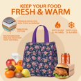 thumbnail image 5 of Pioneer Flower Floral Print Pattern Insulated Lunch Bag for Women & Adults,Large Portable Soft Cooler Lunch Bag,Thermal Food Storage Tote with Pearl Cotton,8.66L,8.75x5.75x9.5 Inch, 5 of 6