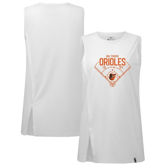 Women's Levelwear White Baltimore Orioles Influx Home Field Tank Top