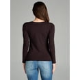 thumbnail image 3 of Emmalise Womens Junior and Plus Size Basic Scoop Neck Tshirt Long Sleeve Tee, 3 of 4
