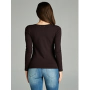 Emmalise Scoop Neck Long Sleeve Active Basic Slim Fit T-Shirt (Womens)
