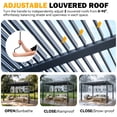 thumbnail image 6 of MELLCOM Pergola Louvered 10x12, Hardtop Pergola with Adjustable Roof for Sun & Rain Shade, Outdoor Gazebo with Integrated Drainage System, Modern Rustproof Patio Canopy Carport, 6 of 8