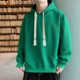 thumbnail image 3 of Sudadera con capucha verde sólida para hombre, sudaderas de lujo al por mayor a bajo precio, sudaderas baratas, divertidas, Y2k, ropa de diseñador vintage de los años 90 para hombre, 3 of 5