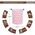 thumbnail image 6 of Laundry Basket, Collapsible Large Laundry Hamper Waterproof with Leather Handle, Dirty Clothes, Baby Kids Toy Storage Baskets Dorm - Pink Elephant, 6 of 6