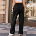 thumbnail image 5 of Tianiyouqing Women's Wide Leg Sweatpants High Waisted Baggy Drawstring Sweatpants Straight Leg Sweat Pants Black XXL, 5 of 5