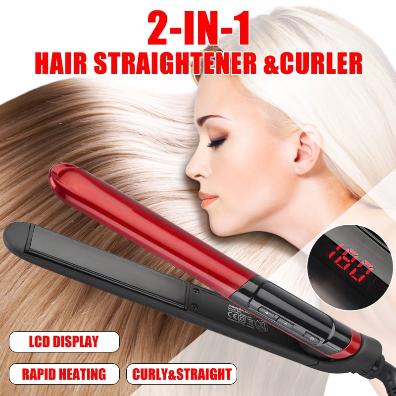 Electric 2 In 1 Dual Voltage Hair Straightener Curler Iron Twist