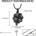 thumbnail image 2 of Cremation Jewelry Memorial Urn Necklace for Ashes Lucky Four-Leaf Clover Design Stainless Steel Pendant Keepsake, 2 of 7