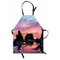 thumbnail image 1 of National Parks Apron Sunrise in Slow Moving Stream Pinky Soft Colored Misty Skyline Mystic Beach, Unisex Kitchen Bib Apron with Adjustable Neck for Cooking Baking Gardening, Multicolor, by Ambesonne, 1 of 3