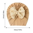 thumbnail image 3 of Krdevn Baby Knit Hat with Bow - Lightweight Layered Head Cover for and Toddler Girls,0-36 Months, 3 of 4