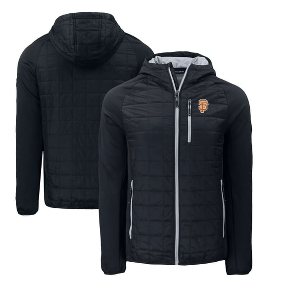 Men's Cutter & Buck Black San Francisco Giants City Connect Rainier Primaloft Eco Full-Zip Hooded Jacket