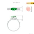 thumbnail image 5 of ANGARA Natural Aeon Square Emerald Three Stone Engagement Ring with Milgrain in 14K White Gold for Women (Size-4mm) | May Birthstone, Anniversary, Jewelry Gift for Women | Natural Emerald Ring, 5 of 9