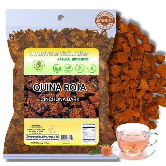 Quina Roja Herbal Tea (Red Cinchona Bark) – 4 oz (113 g) – 100% Natural, Vegan, Non-GMO, Gluten-Free, Wildcrafted Herbal Tea – Crafted by Nature – Authentic & Fresh Loose Leaf Tea – by BexpertsUSA