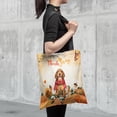 thumbnail image 4 of Happy Thanksgiving Bloodhound with Turkey Pumpkins Autumn Vibes All Over Print 3D Canvas Tote Bag Dog Lover Reusable Handbag - 12018, 4 of 5