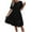 Black, variant on Nxznwn Women's Summer Dresses Lace Eyelet Short Sleeve Crewneck Tiered Midi Dress Ruffle Hem Babydoll Short Dress