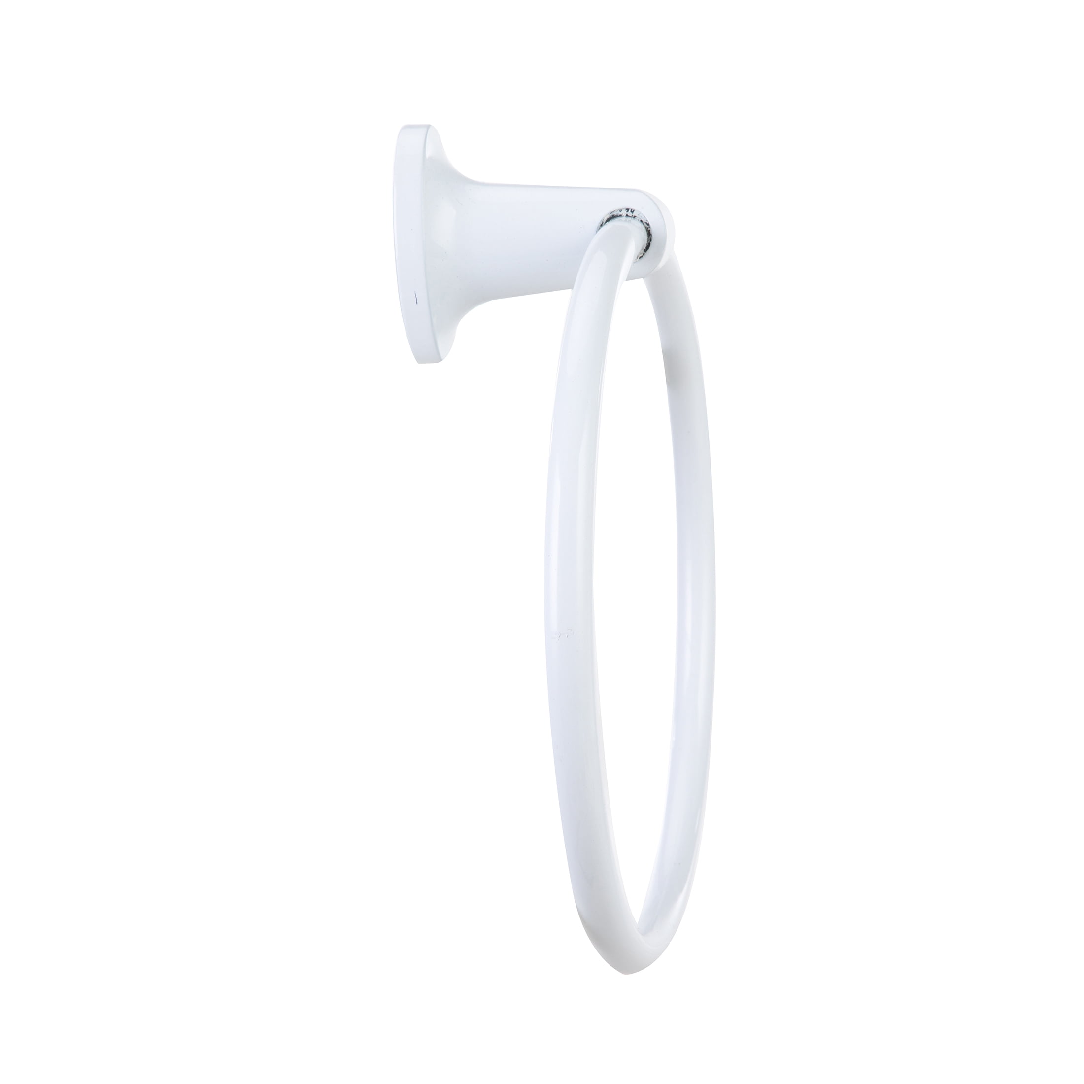 (2 pack) Mainstays 7.1-inch Oval Wall Mount Towel Ring White Finish with Hardware
