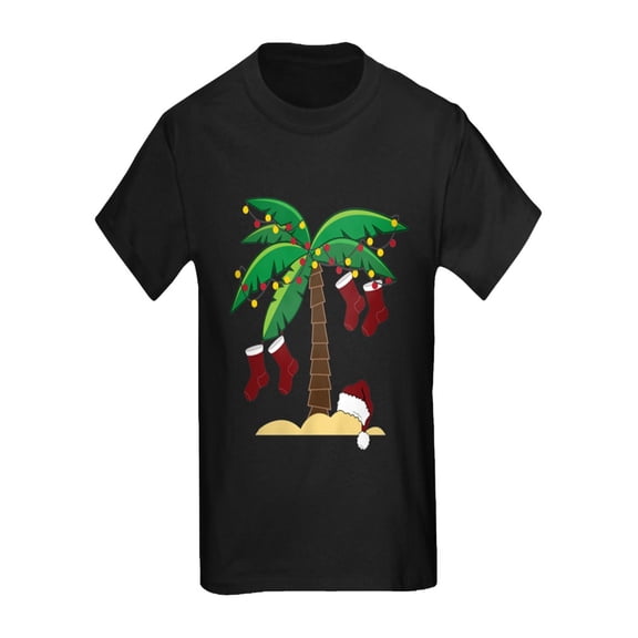 CafePress - Tropical Christmas Kids Dark T Shirt - Kids Dark T-Shirt