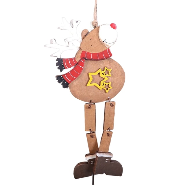 Wosthever Colgantes navideños para el hogar, accesorios colgantes para vacaciones, artesanía de DIY encantadora en forma de alce, decoración Kits de decoración para fiestas Patrón de estrella Wosthever HA069827-01