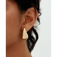 thumbnail image 2 of 14K Gold Plated Teardrop Chunky Hoop Earrings | Lightweight Drop Earrings for Women | Designer Dupe Earrings, 2 of 5