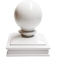 thumbnail image 2 of 3" x 3" Aluminium Ball Top Post Cap for Metal Posts - Pressure Fit - White, 2 of 6