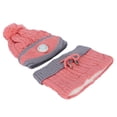 thumbnail image 4 of 3 unids/set de gorro de punto para mujer, bufanda, cuello con mufla bucal, gorro de invierno cálido, accesorios para ropa, gris y rosa, 4 of 14