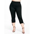 thumbnail image 5 of Rosegal for Women Leisure Plus Size & Curve Lace Up High Waisted Leggings Black 1X, 5 of 5