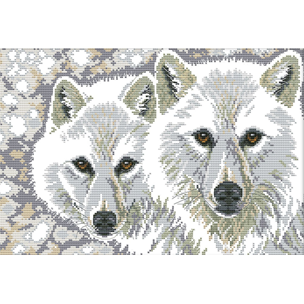 Wolf Cross Stitch Stamped/Counted Kits Patterns Embroidery Needlepoint Kit