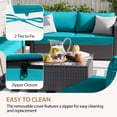 thumbnail image 5 of 25.5 x 25.5 Waterproof Outdoor Deep Seat Cushion for Patio Furniture Cushion Replacement, Low Back, Set of 4, Turquoise Blue, 5 of 8