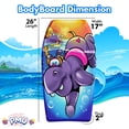 thumbnail image 2 of PMU 26 Inch Hippo Printed Bodyboard - Lightweight Wrist Leash Slick Bottom Boogie Board for Beach, Sea & Pool - Surfing Board for Kids, Teens & Adults Wave Conditions Pkg/1, 2 of 8