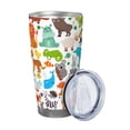 thumbnail image 2 of KLL Animals Print 40oz Stainless Steel Insulated Car Cup with Spillproof Lid - Keep Your Drink Hot or Cold on the Go-Straw Two-piece Set, 2 of 8