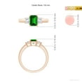 thumbnail image 5 of ANGARA Lab Grown 1 Ct Emerald and Lab Diamond Three Stone Ring for Women in 14K Rose Gold (Size-7x5mm) | May Birthstone, Birthday, Anniversary, Jewelry Gift for Women | Lab-Grown Emerald Ring, 5 of 8