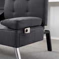 thumbnail image 6 of Gewnee 65.35" Futon Sofa Bed Sleeper with Drop Down Middle Back & 2 Cup Holders,5 Adjustable Positions,Storage Side Pocket,Suitable for Home,Office and Guest Room.Dark Grey, 6 of 18