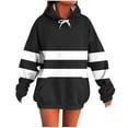 thumbnail image 3 of BXINGOHAI Casual Hoodies for Women Long Sleeve Solid Lightweight Pullover Tops Loose Sweatshirt with Pocket Black,XL, 3 of 7