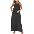 thumbnail image 1 of Women's Boho Long Dresses Solid Color Split Strap for Summer, 1 of 4