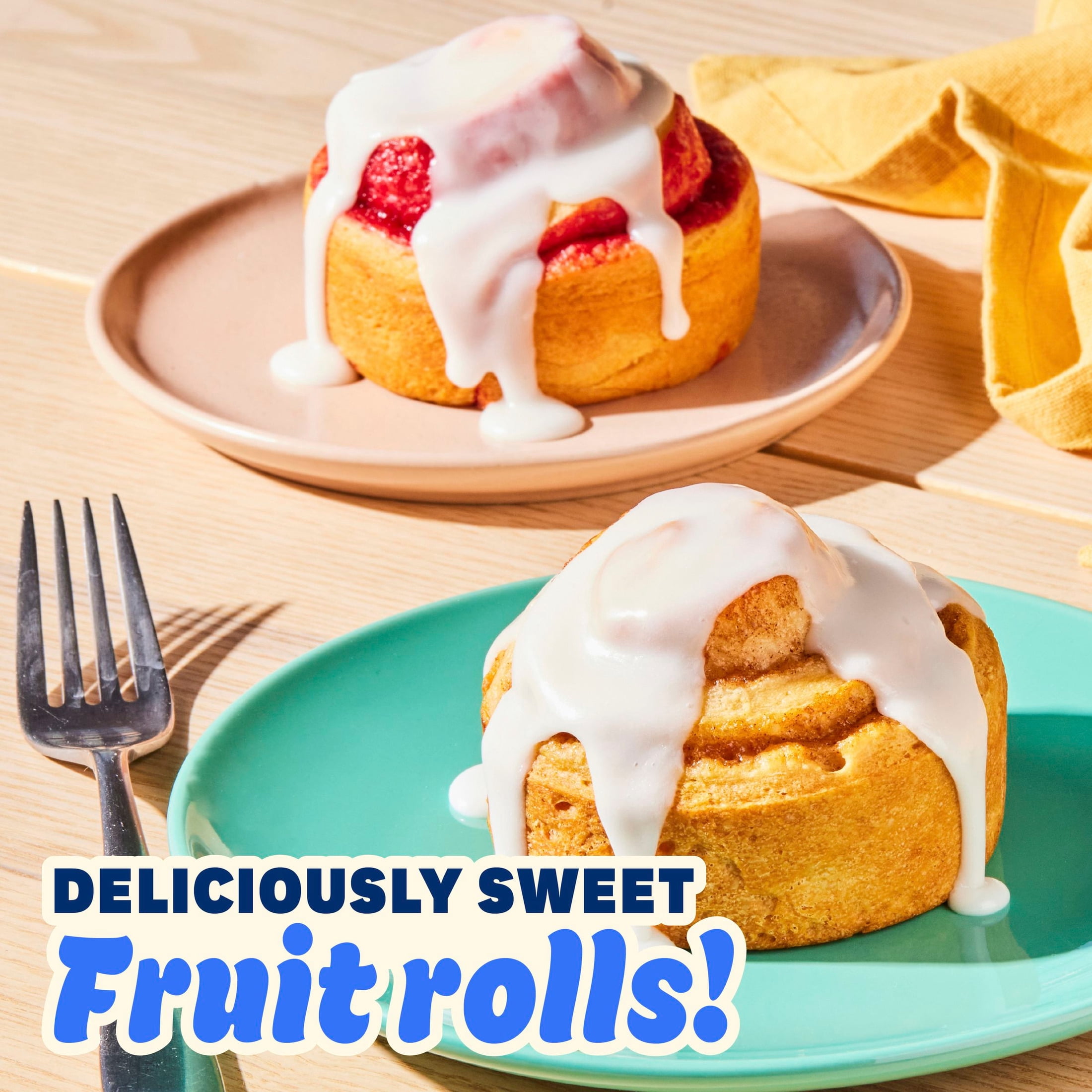 Pillsbury Grands! Poppin' Flavor Raspberry Fruit Rolls, Vanilla Icing, 5 Count, 17.5 oz