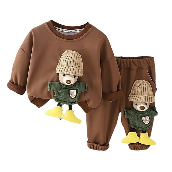 LNMQLPDBS Infant Boy Christmas Outfit Kids Romper Baby Girl Onesies 3-6 Months Long Sleeve Onesies Boy 18 Mos Girl Clothes 8 Year Old Boy Clothes, Coffee 12-18 Months